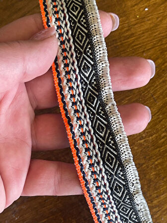 TASARIM ETNİK BOHEM PAYETLİ ŞERİT APLİKE BORDÜR DEKORATİF ŞERİT (1 METRE)