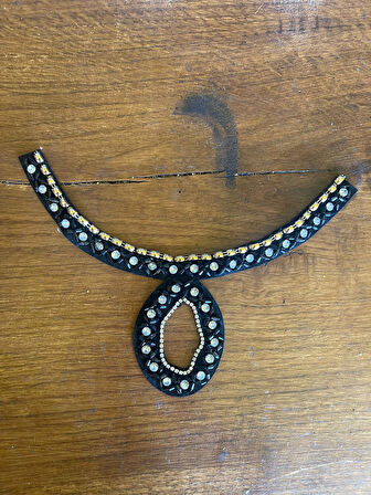 BONCUK TAŞ İŞLEME YAKA APLİKE KOLYE GÖMLEK KOLYESİ GİYİM BOYUN AKSESUARI