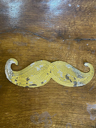 7X27 CM ÜTÜ İLE YAPIŞAN PUL PAYETLİ BIYIK APLİKE DİKİŞ GİYİM AKSESUARI