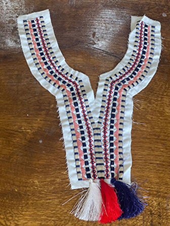 NAKIŞ İŞLEME ETNİK OTANTİK BOHEM ELBİSE ÖMLEK BLUZ YAAKA APLİKE