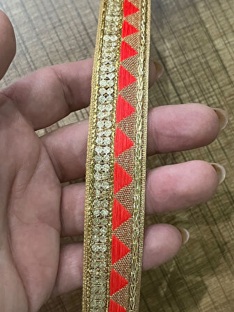 EN 2.50 CM  SİM İŞLEME HİNDİSTANDAN GELEN TASARIM ŞERİT BORDÜR 1 METRE