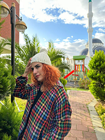 PUL PAYEETLİ PONPONLU TRİKO  KADIN BERE KIZ BERE