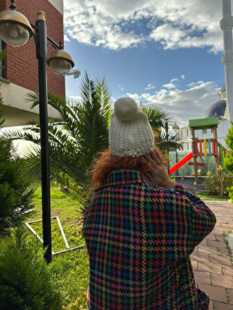 PUL PAYEETLİ PONPONLU TRİKO  KADIN BERE KIZ BERE