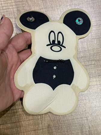 18X12 CM TAŞLI BEYAZ AYI ARMA YAMA DİKİŞ HOBİ AKSESUARI