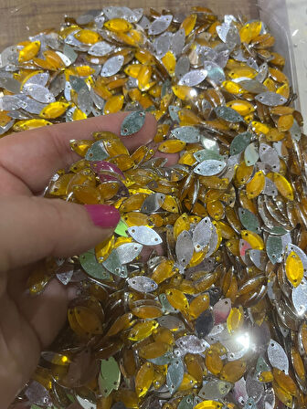 1 CM 50 GR SU DAMLASI TAAŞLI DELİKLİ BONCUK DİKİŞ HOBİ AKSESUARI