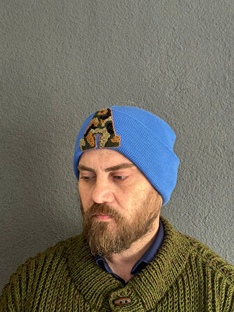 KAMUFLAJ A HARFLİ ERKEK BERE TASARIM TRİKO BERE