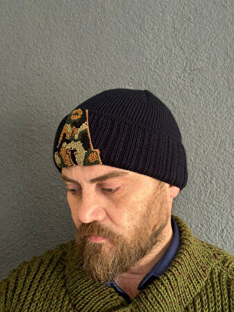 KAMUFLAJ A HARFLİ ERKEK BERE TASARIM TRİKO BERE