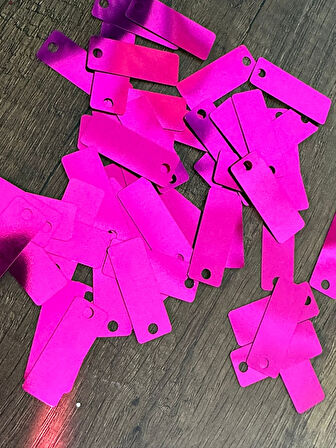 3X1 CM 50 ADET LAZER KESİM PARLAK BAGET DELİKLİ PUL PAYET
