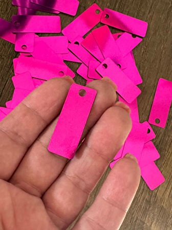 3X1 CM 50 ADET LAZER KESİM PARLAK BAGET DELİKLİ PUL PAYET