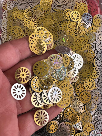 1 CM 20 GR TEKERLEK DELİKLİ PUL PAYET OYA YAZMA İŞLEME PULU