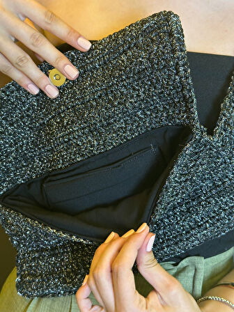 EL ÖRGÜSÜ PUL PAYETLİ ÇAPRAZ ÇANTA AYARLANABİLİR BOY