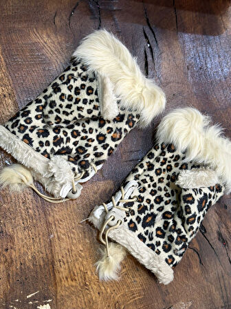 LEOPAR KÜRK PARMAKSIZZ ELDİVEN