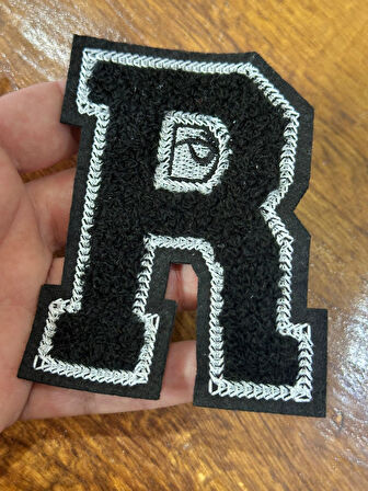 PUNCH  DOKUMA R HARFİ ARMA DİKİŞ APLİKE 8X6 CM