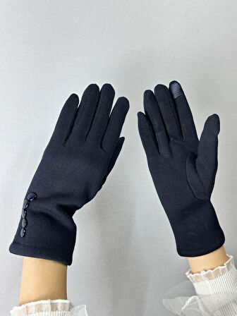 DÜĞME DETAYLI KAŞMİR KADIN ELDİVEN