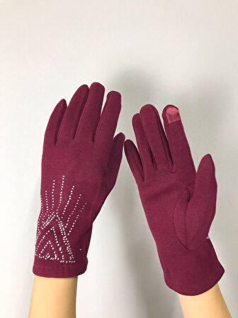 TAŞ İŞLEME KAŞMİŞ KADIN ELDİVEN DOKUNMATİK PARMAK