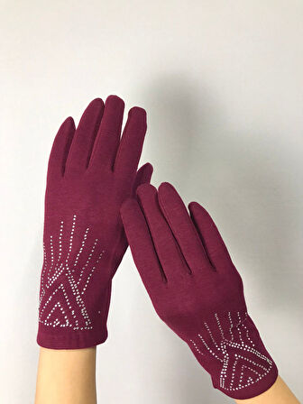 TAŞ İŞLEME KAŞMİŞ KADIN ELDİVEN DOKUNMATİK PARMAK