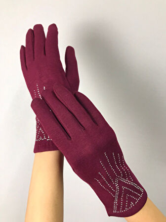 TAŞ İŞLEME KAŞMİŞ KADIN ELDİVEN DOKUNMATİK PARMAK