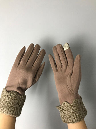 TRİKO VE KAŞMİR DOKUNMATİK PARMAK KADIN ELDİVEN