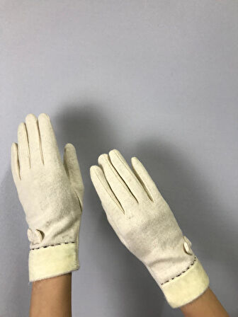 FİYONKLU KAŞMİR KADIN ELDİVEN DOKUNMATİK PARMAK