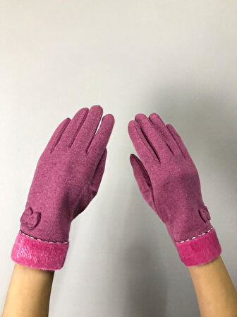 FİYONKLU KAŞMİR KADIN ELDİVEN DOKUNMATİK PARMAK