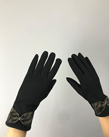 KADİFE FİYONKLU KAŞMİR KADIN YUMUŞAK ELDİVEN