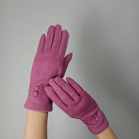 KAŞE YUMUŞAK DOKUNMATİK PARMAK KADIN ELDİVEN