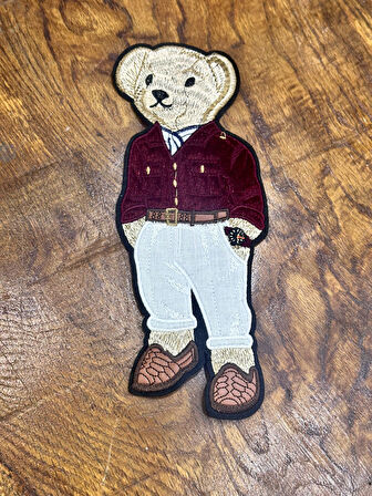 24X9 CM NAKIŞ PUNCH İŞLEME AYI ARMA DİKİŞ APLİKE