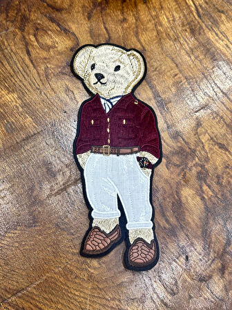 24X9 CM NAKIŞ PUNCH İŞLEME AYI ARMA DİKİŞ APLİKE