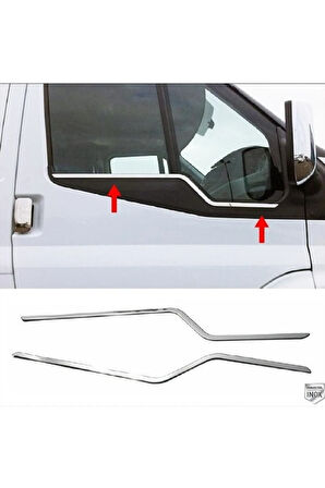 F. Transit Krom Cam Çıtası 2 Parça 2000-2014 Uyumlu Paslanmaz Çelik (İNCE)