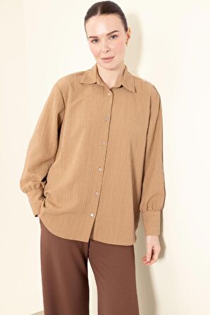 Regular Fit Basic Düz Uzun Kollu Gömlek Tunik