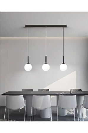 Modern Opal Cam 3' lü yemek Avize