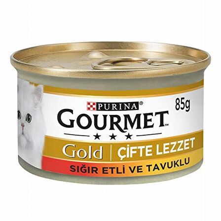 Gourmet Gold Sığır Etli ve Tavuklu Kedi Konservesi 6x85 Gr 