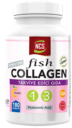 Balık Kollajen Type 1-3 Cla Biotin Çinko 180 Tablet