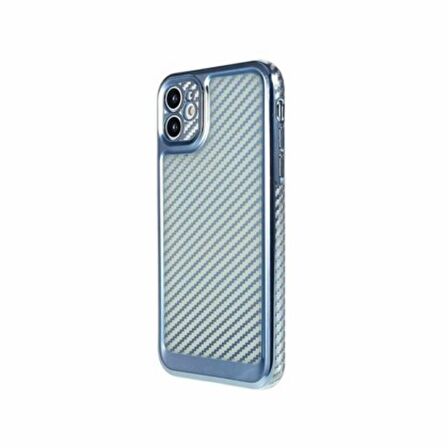 İPHONE 11 KARBON FİBER KAPLAMALI TLP YUMUŞAK RENKLİ SİLİKON KILIF