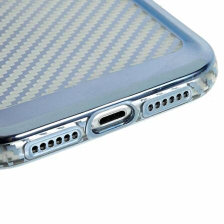 İPHONE 11 KARBON FİBER KAPLAMALI TLP YUMUŞAK RENKLİ SİLİKON KILIF