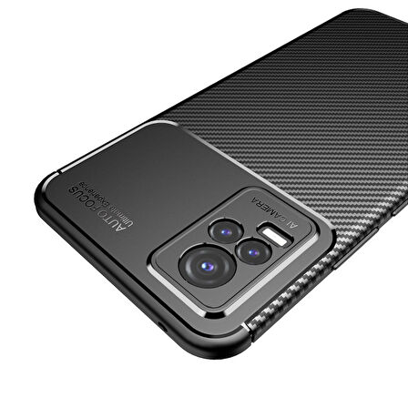 Gpack Vivo V21E Kılıf Negro Karbon Görünüm Dizayn Silikon
