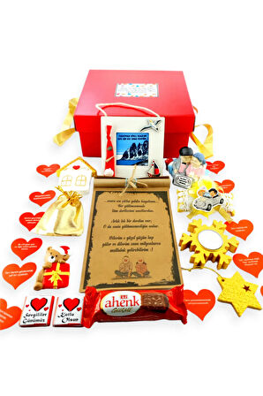Aşk dolu kutuda 14 Şubat Sevgililer günü Hediyesi Siyah Çizgili Yaz Hediyesi Sürpriz Set 14goldbox1C