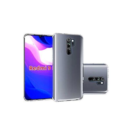 Smcase Xiaomi Redmi 9 Kılıf Lüks Silikon  Nano Ekran Koruyucu
