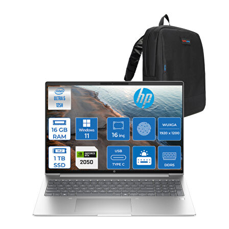 Hp Probook 460 G11 Intel Core Ultra 5 125H Ddr5 16GB 1tb SSD Rtx™ 2050 4gb 16" Wuxga IPS Windows 11 Pro Taşınabilir Bilgisayar 9Y7B7ETP02 + Zetta Çanta