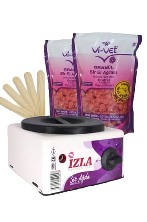 Izla Sir Ağda Makinesi +2x250g Pudralı Soyulabilen Boncuk Ağda + Spatula Seti & Waxing Machine
