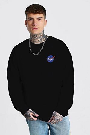 %100 Pamuk Oversize Kalıp Nasa Tasarımlı Unisex Sweatshirt