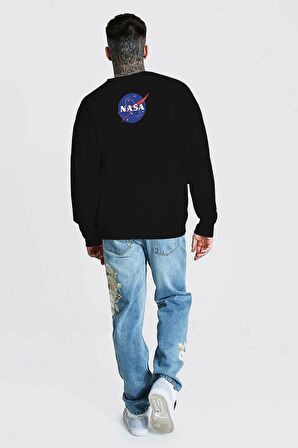 %100 Pamuk Oversize Kalıp Nasa Tasarımlı Unisex Sweatshirt