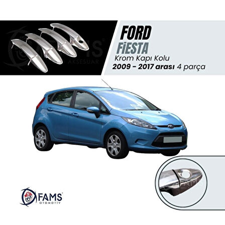 Ford Fiesta Uyumlu Krom Kapı Kolu 4 Kapı 2009-2017 Arası Paslanmaz Çelik