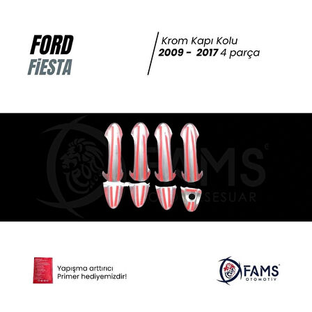 Ford Fiesta Uyumlu Krom Kapı Kolu 4 Kapı 2009-2017 Arası Paslanmaz Çelik