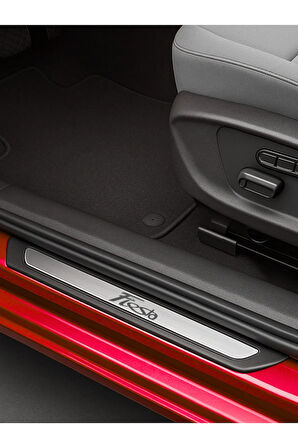 F. Fiesta MK6 2009-2017 Modeller Krom Kapı Eşiği 4 Parça Paslanmaz Çelik ABS Çerçeve Uyumlu