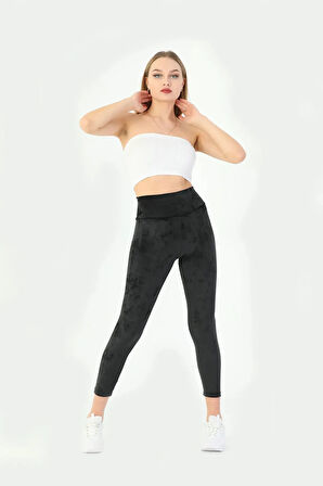 Yüksel Bel Toparlayıcı Fransız Kadife Tayt