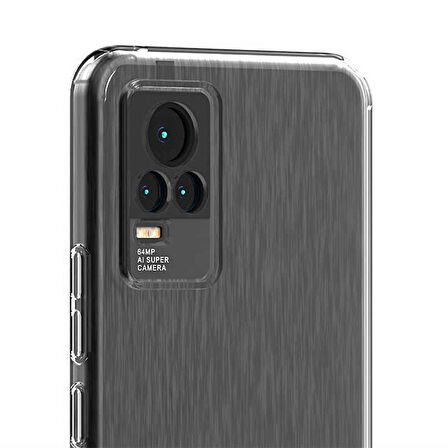 Gpack Vivo V21E Kılıf Coss Şeffaf Silikon Sert Kapak