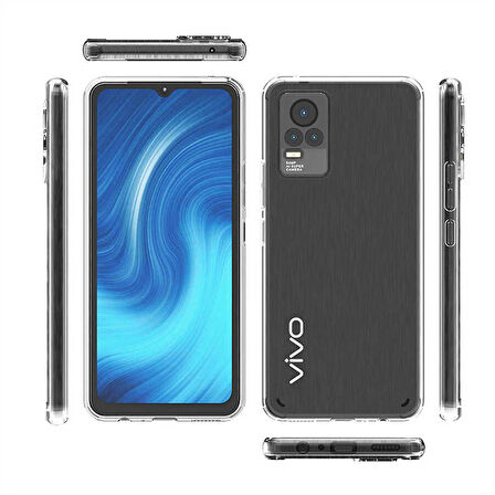 Gpack Vivo V21E Kılıf Coss Şeffaf Silikon Sert Kapak
