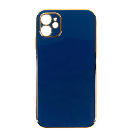 Gpack Apple iPhone 11 Kılıf Bark Parlak Silikon Renkli Kenarları Rose