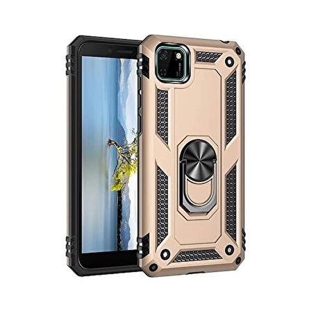 Smcase Huawei Y5P Kılıf Vega Yüzüklü Tank Kapak
